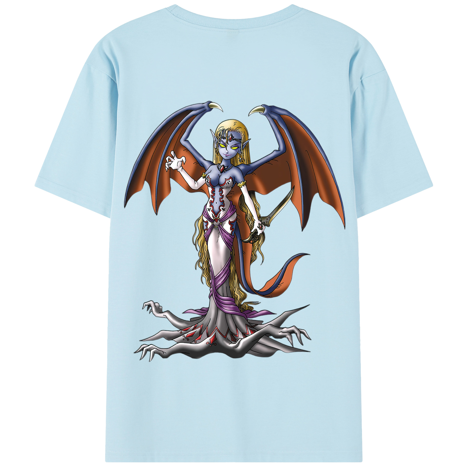 （画像用） ドラゴンクエスト Doragon Kuesuto Dragon Quest 綿100％半袖Tシャツ（背面プリント）
